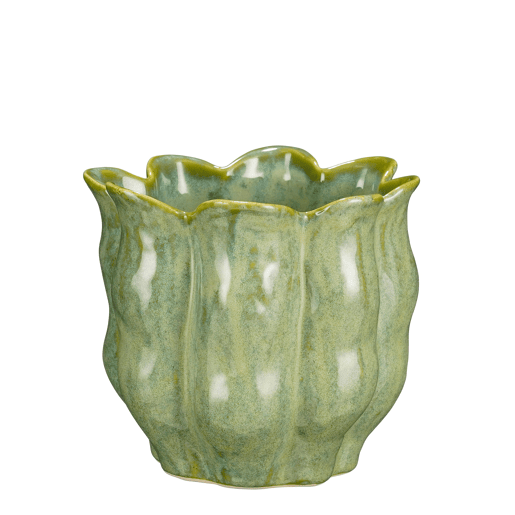 Vaso redondo LOLA verde 15x17cm marca MICA DECORATIONS