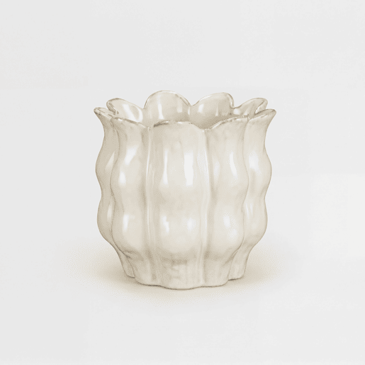 Vaso redondo LOLA branco 19x20cm marca MICA DECORATIONS
