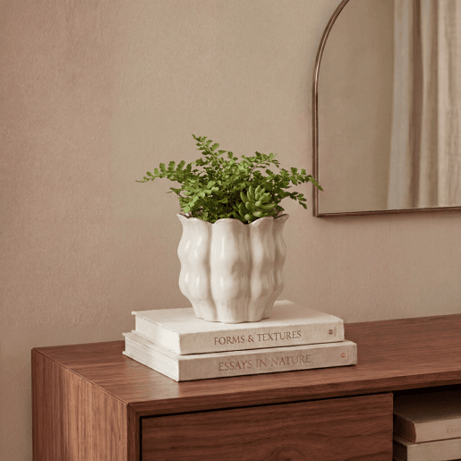 Vaso redondo LOLA branco 19x20cm marca MICA DECORATIONS