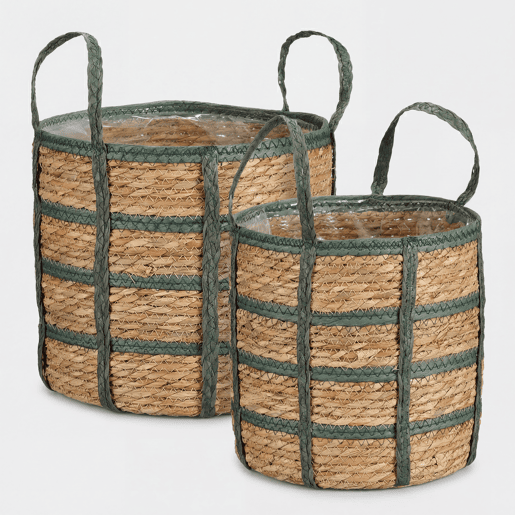 Cesta LEORA verde 24cm diâmetro marca MICA DECORATIONS