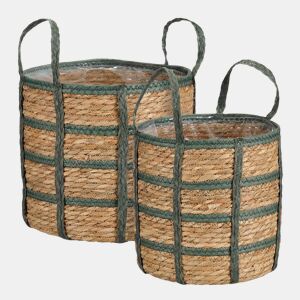 Cesta LEORA verde 24cm diâmetro marca MICA DECORATIONS