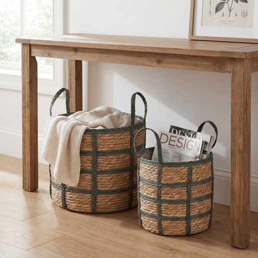 Cesta LEORA verde 24cm diâmetro marca MICA DECORATIONS