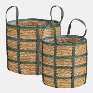 Cesta LEORA verde 29cm diâmetro marca MICA DECORATIONS