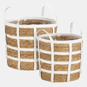 Cesta LEORA branca 29cm diâmetro marca MICA DECORATIONS