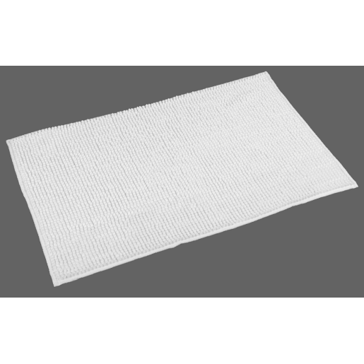 Tapete de banho poliéster CHENILLE 50x80cm cor branco