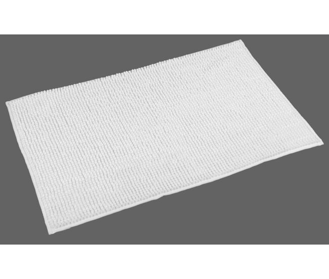Alfombra baño poliéster chenille 50x80cm color blanco