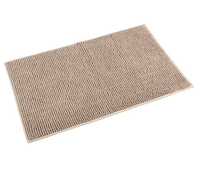 Alfombra baño poliéster chenille 50x80cm color topo