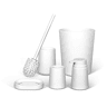 Conjunto BAÑO balde, escova sanitária e saboneteira cor branco