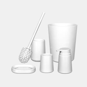 Conjunto BAÑO balde, escova sanitária e saboneteira cor branco