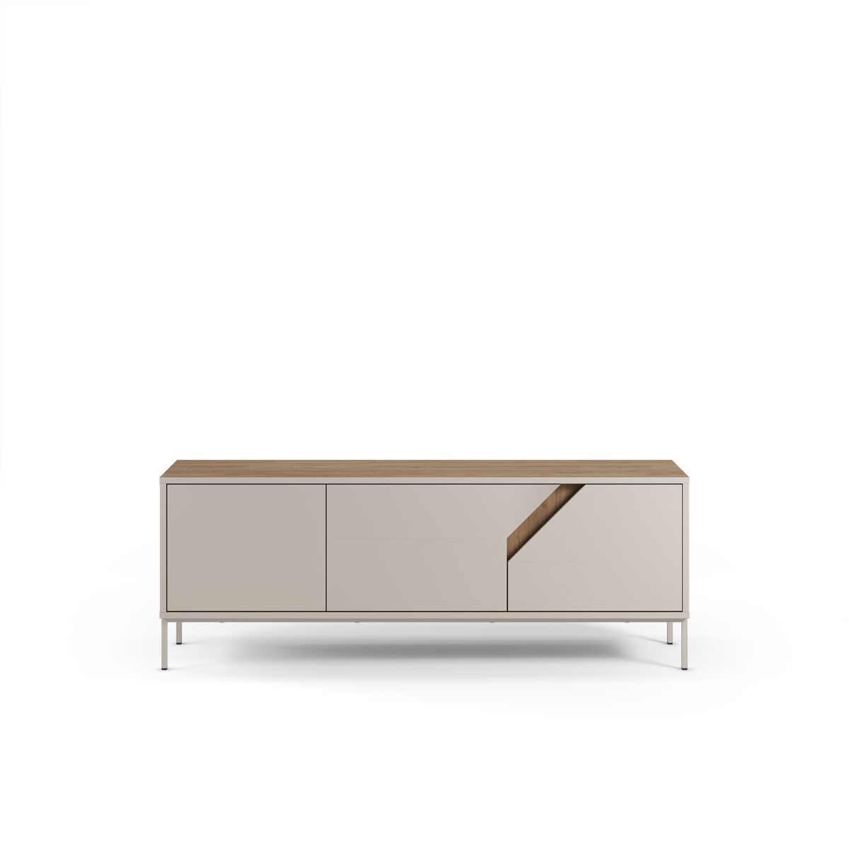 Mueble TV 150cm roble y crema LILOU