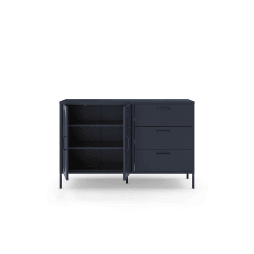 Aparador DIORA com 2 portas e 3 gavetas cor azul
