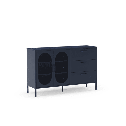 Aparador DIORA com 2 portas e 3 gavetas cor azul