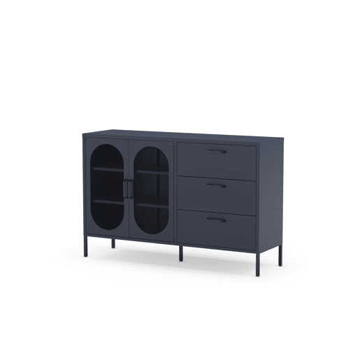 Aparador DIORA com 2 portas e 3 gavetas cor azul