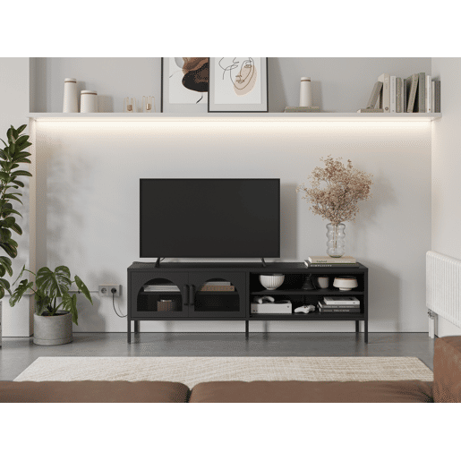 Móvel de TV DIORA 160cm 2 portas cor preto