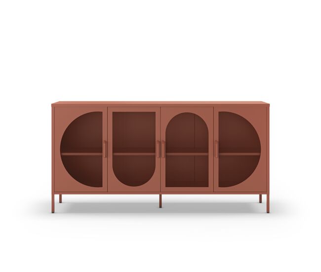 Aparador tayra con 4 puertas color terracota - conforama