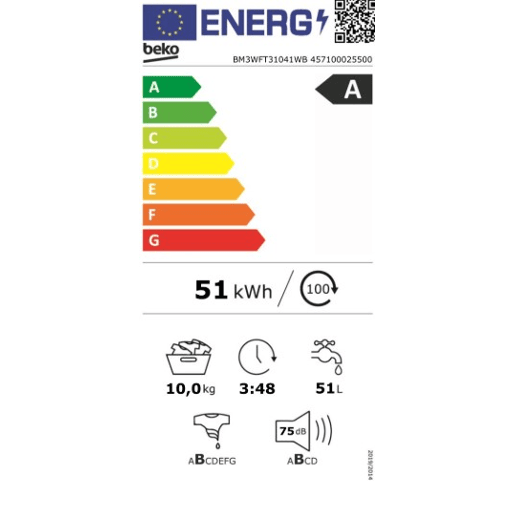 Máquina de lavar roupa BEKO BM3WFT31041WB 10kg 1400rpm