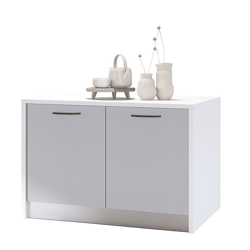 Ilha de cozinha GILDA 2.0 120cm branco e cinza claro