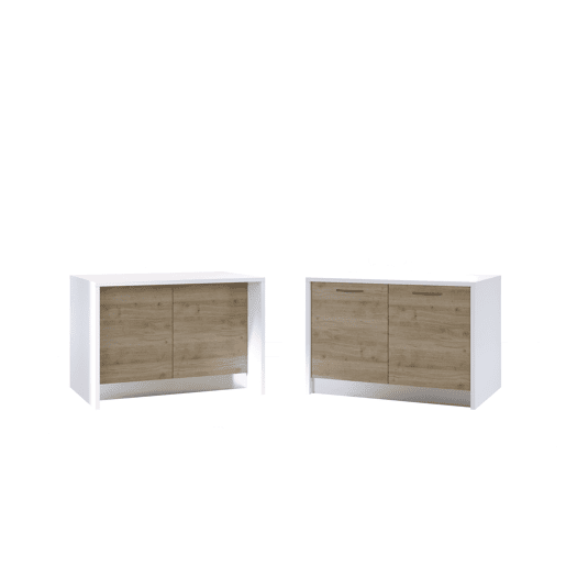 Ilha de cozinha GILDA 2.0 120cm branco e madeira