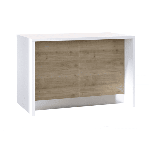 Ilha de cozinha GILDA 2.0 120cm branco e madeira