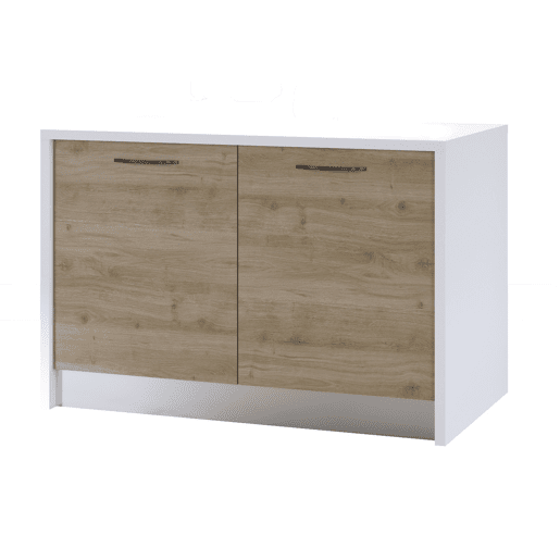 Ilha de cozinha GILDA 2.0 120cm branco e madeira
