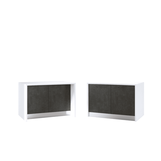 Ilha de cozinha GILDA 2.0 120cm branco e cinza escuro