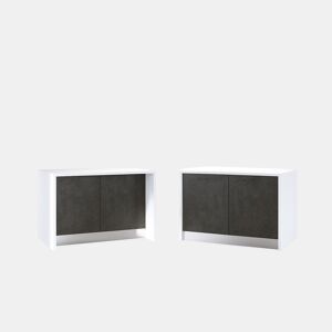 Ilha de cozinha GILDA 2.0 120cm branco e cinza escuro