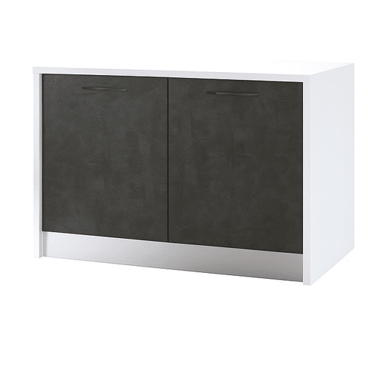 Ilha de cozinha GILDA 2.0 120cm branco e cinza escuro