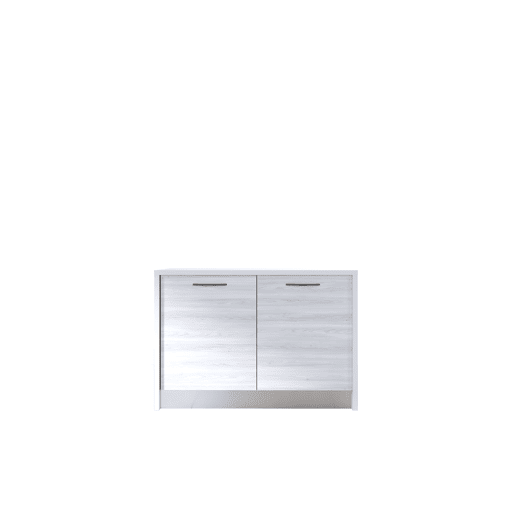 Ilha de cozinha GILDA 2.0 120cm branco e madeira cinza