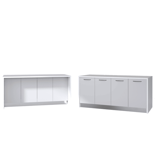 Ilha de cozinha GILDA 2.0 180cm branco e cinza claro