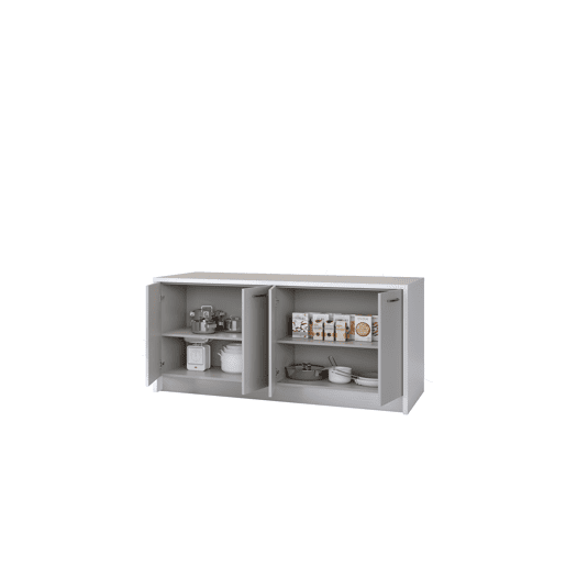 Ilha de cozinha GILDA 2.0 180cm branco e cinza claro