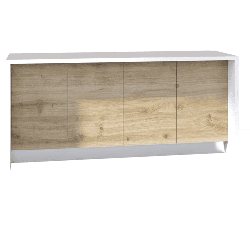 Ilha de cozinha GILDA 2.0 180cm branco e madeira