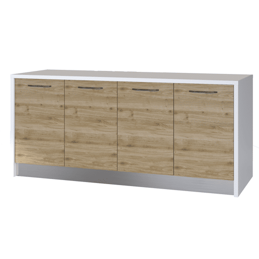 Ilha de cozinha GILDA 2.0 180cm branco e madeira