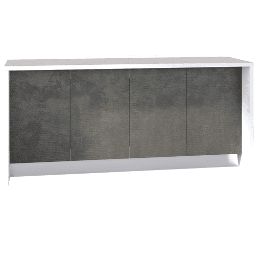 Ilha de cozinha GILDA 2.0 180cm branco e cinza escuro