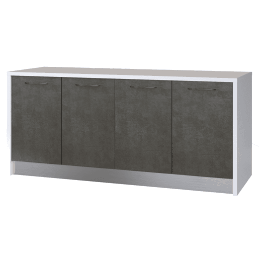 Ilha de cozinha GILDA 2.0 180cm branco e cinza escuro