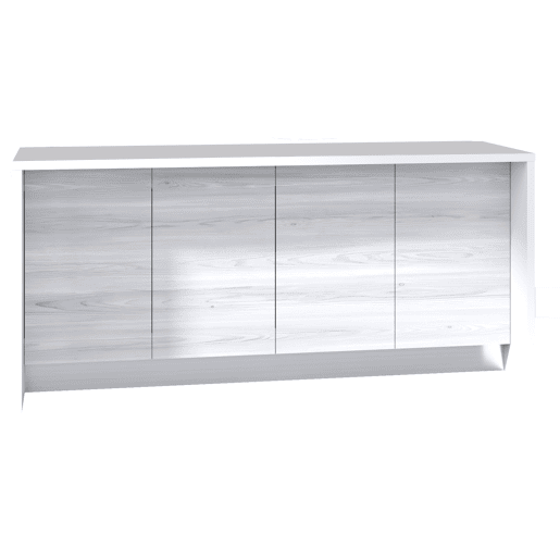 Ilha de cozinha GILDA 2.0 180cm branco e madeira cinza