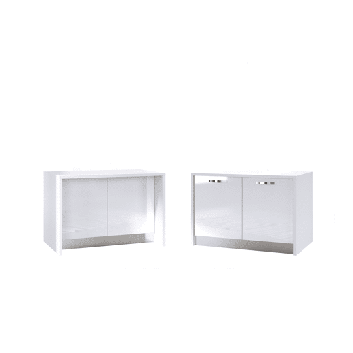 Ilha de cozinha GILDA ICE 120cm branco e branco brilhante