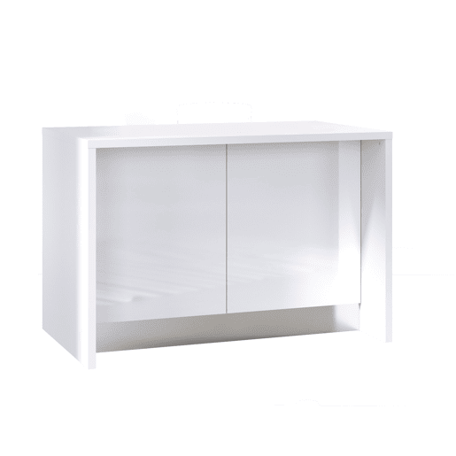 Ilha de cozinha GILDA ICE 120cm branco e branco brilhante