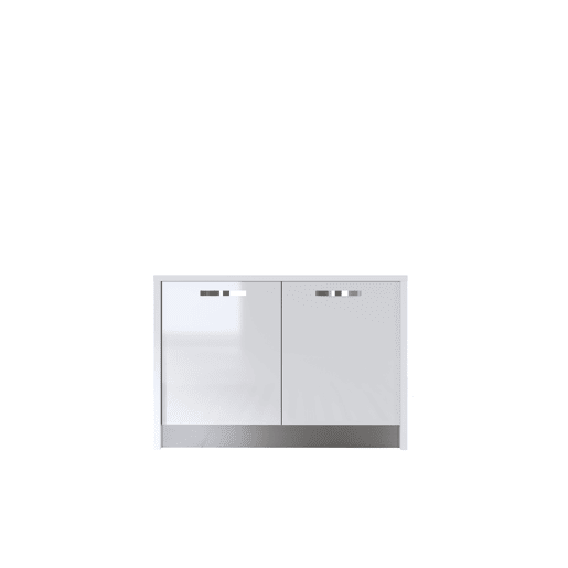 Ilha de cozinha GILDA ICE 120cm branco e branco brilhante