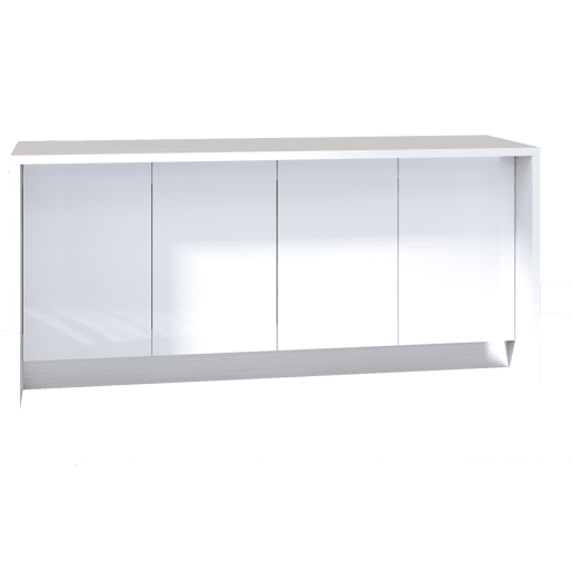 Ilha de cozinha GILDA ICE 180cm branco e branco brilhante