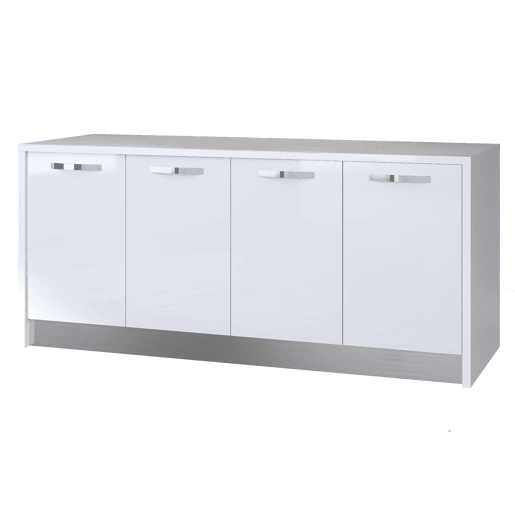 Ilha de cozinha GILDA ICE 180cm branco e branco brilhante