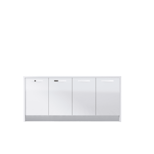 Ilha de cozinha GILDA ICE 180cm branco e branco brilhante