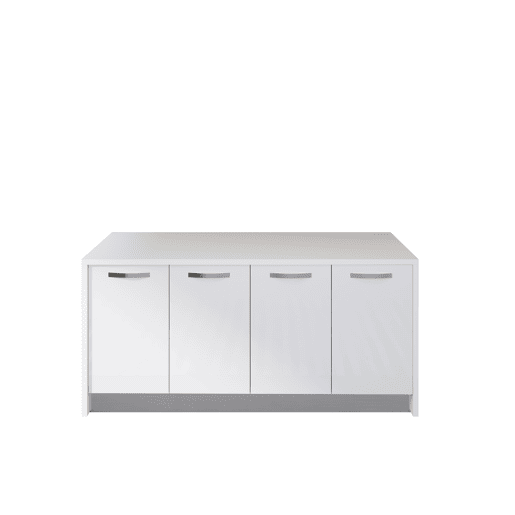 Ilha de cozinha GILDA ICE 180cm branco e branco brilhante
