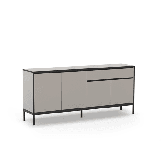 Aparador LORENZA 4 portas creme e preto
