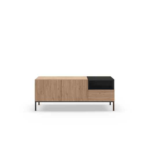 Móvel de TV LIAN 140cm 3 portas carvalho e preto