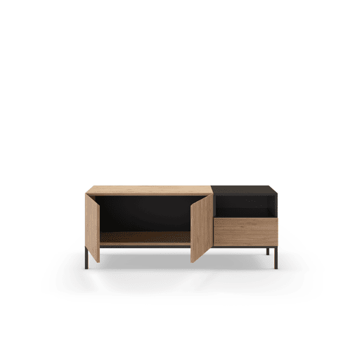 Móvel de TV LIAN 140cm 3 portas carvalho e preto