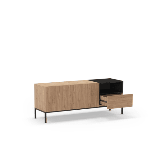 Móvel de TV LIAN 140cm 3 portas carvalho e preto