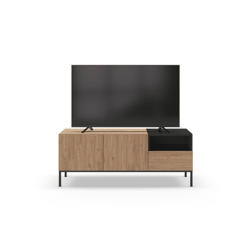 Móvel de TV LIAN 140cm 3 portas carvalho e preto