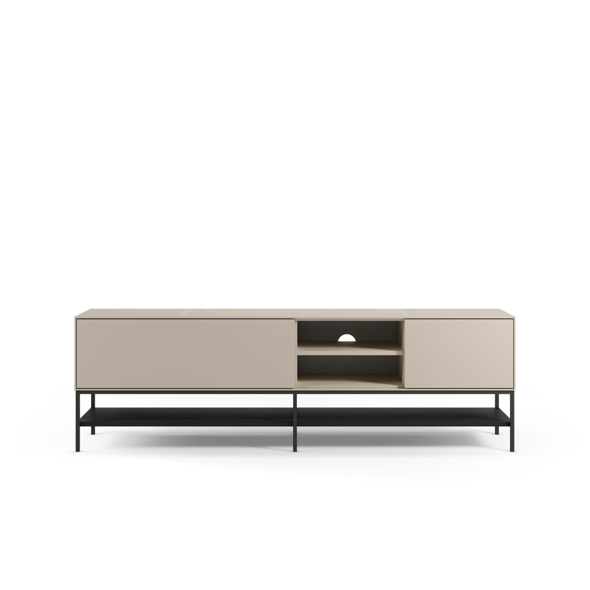 Mueble tv 180cm 2 puertas crema y negro MICAL