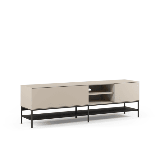 Móvel de TV MICAL 180cm 2 portas creme e preto