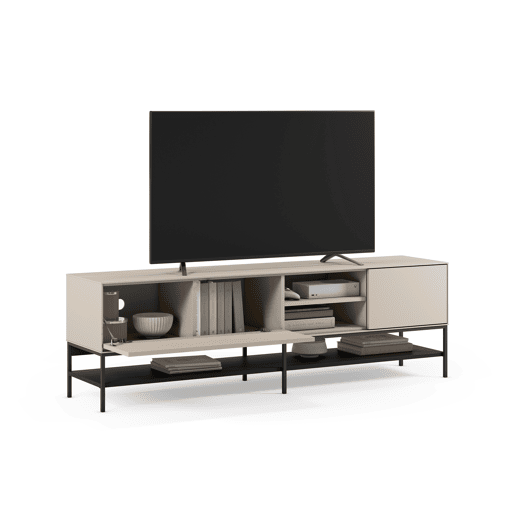 Móvel de TV MICAL 180cm 2 portas creme e preto